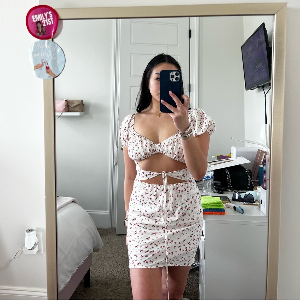 Princess Polly Nakita Mini Dress White Floral